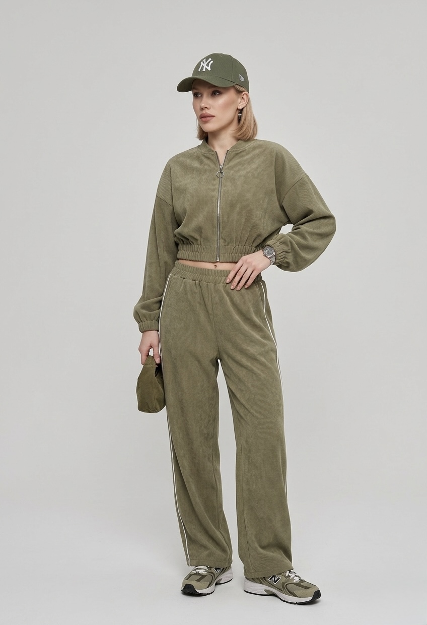 Faux Suede Cropped Bomber Jacket