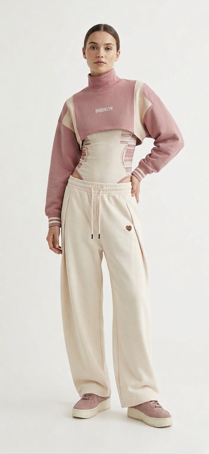 Brooklyn Color Block Super Crop Sweatshirt